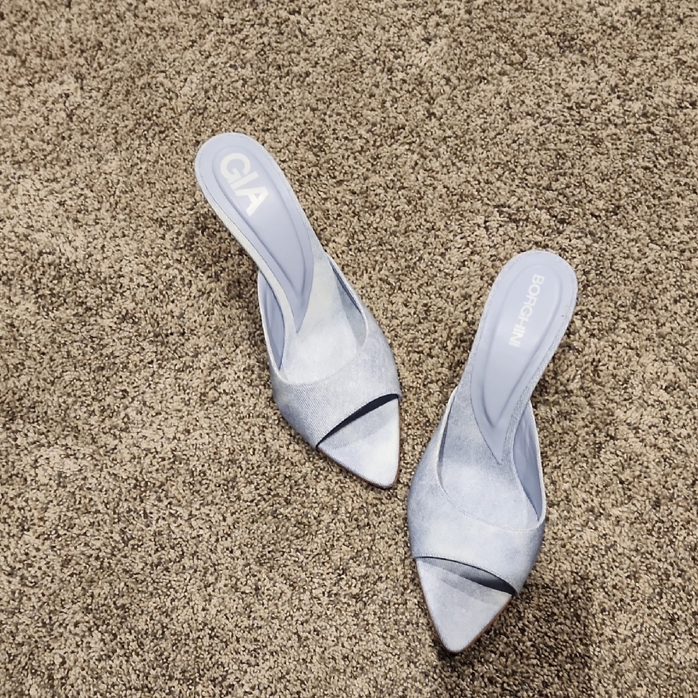 Gia Borghini Light Gray Mules